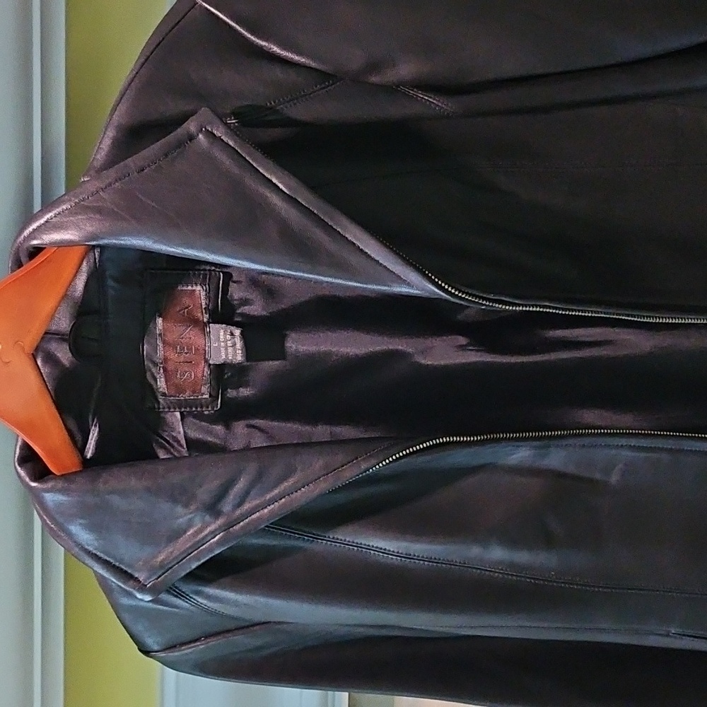 Siena Black Leather Jacket Size Large - Picture 5 of 9